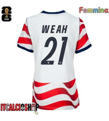 Stati Uniti Timothy Weah #21 Prima Maglia Femmina Mondiali 2026 Manica Corta